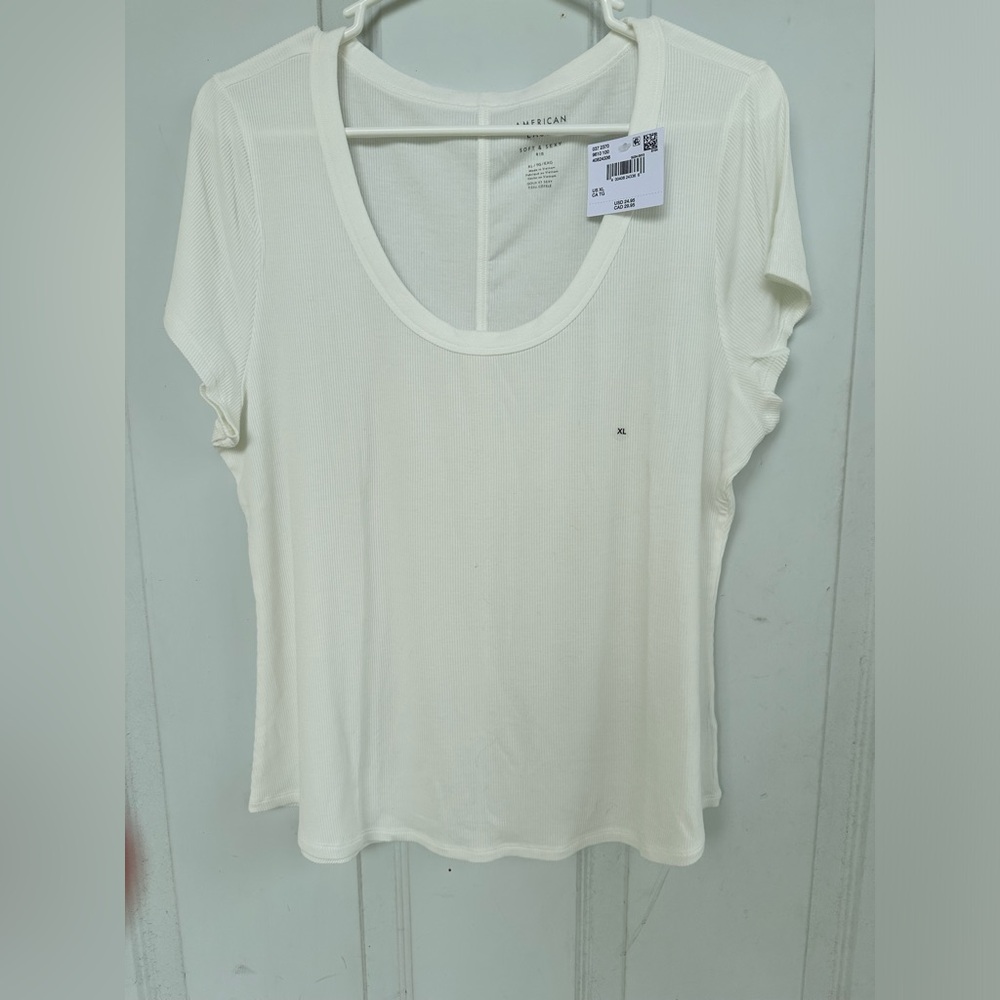 AE Soft & Sexy Scoop Neck Ribbed T-Shirt size XL
